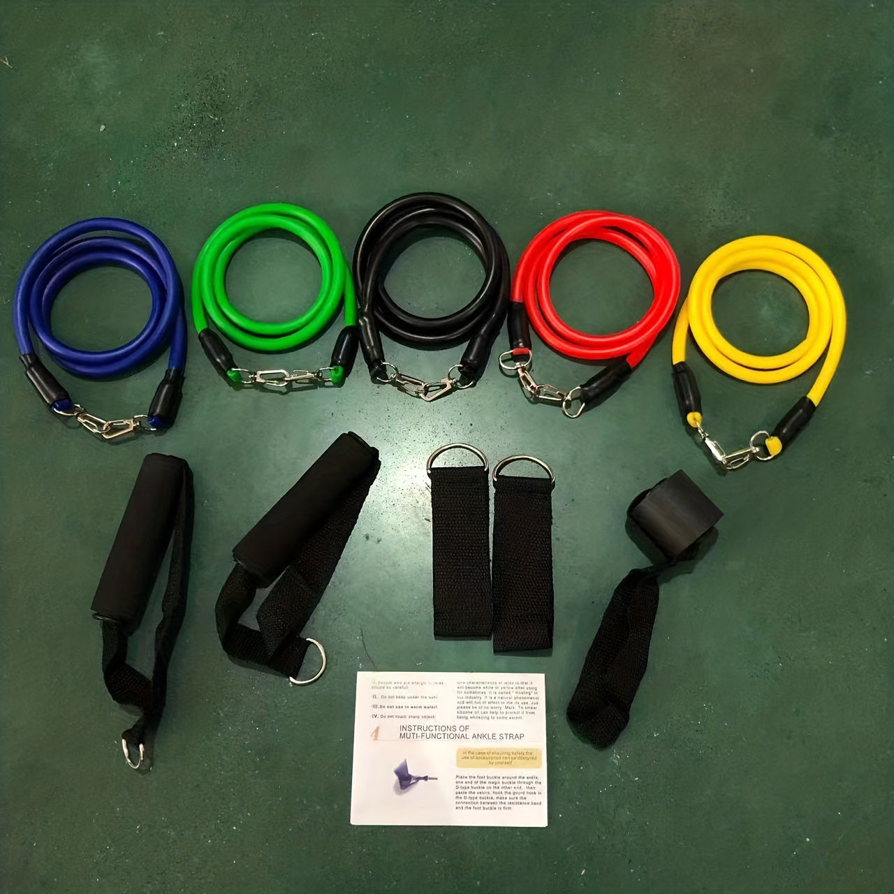 11pcs Resistance Bands Set with Door Anchor – Home Gym & Pilates Kit