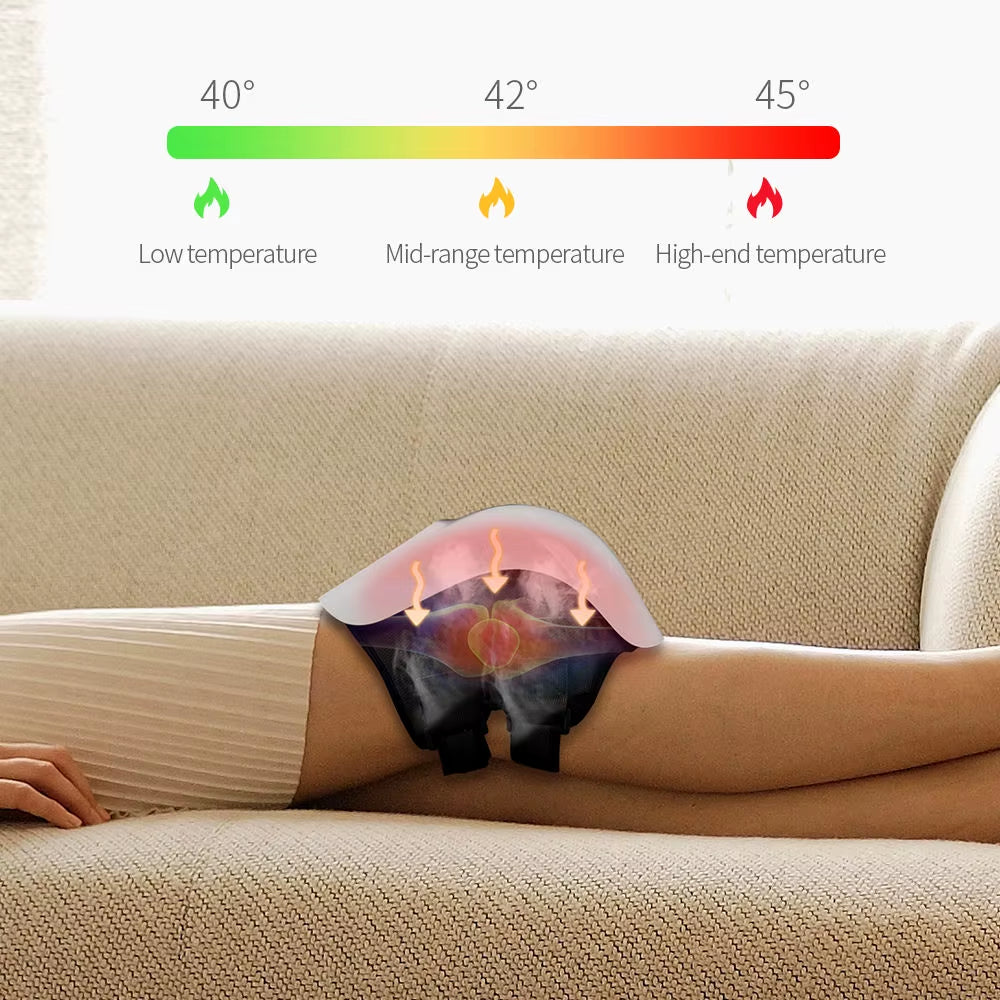 Rechargeable Knee Massager with LCD Touch Control – Air Compression, Kneading & Heating