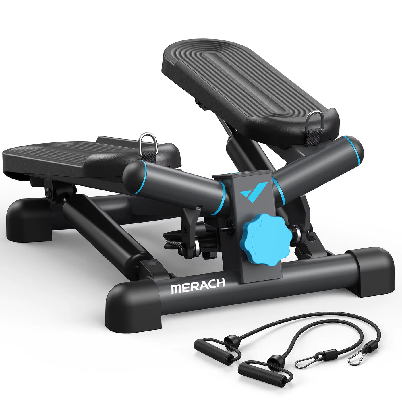 Mini Twist Stair Stepper with Resistance Bands – 330LBS Capacity Home Exercise Machine for Cardio & Strength Training