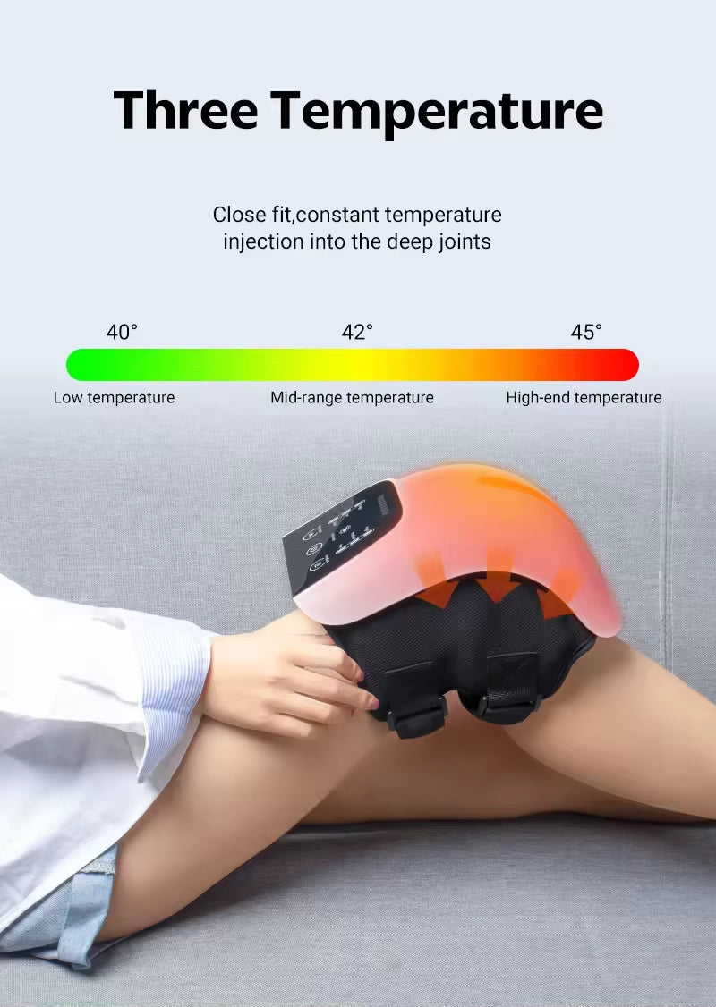 Rechargeable Knee Massager with LCD Touch Control – Air Compression, Kneading & Heating