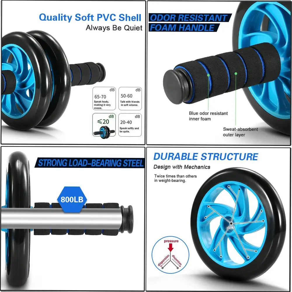 Home gym ab roller wheel set for full-body strength and stability training