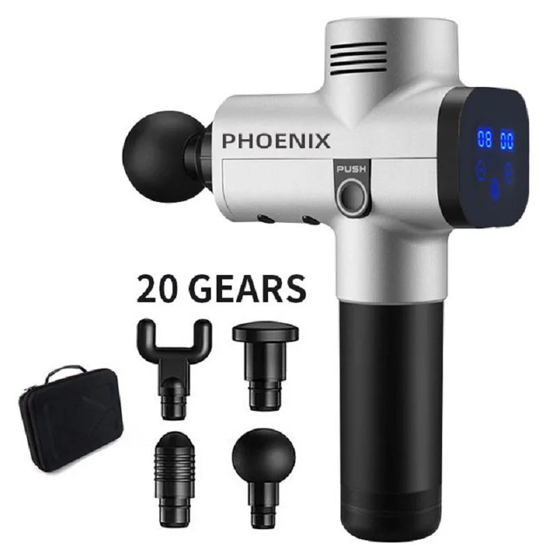 Phoenix A2 Massage Gun | Deep Tissue Muscle Relaxation | Handheld Percussion Massager with Display