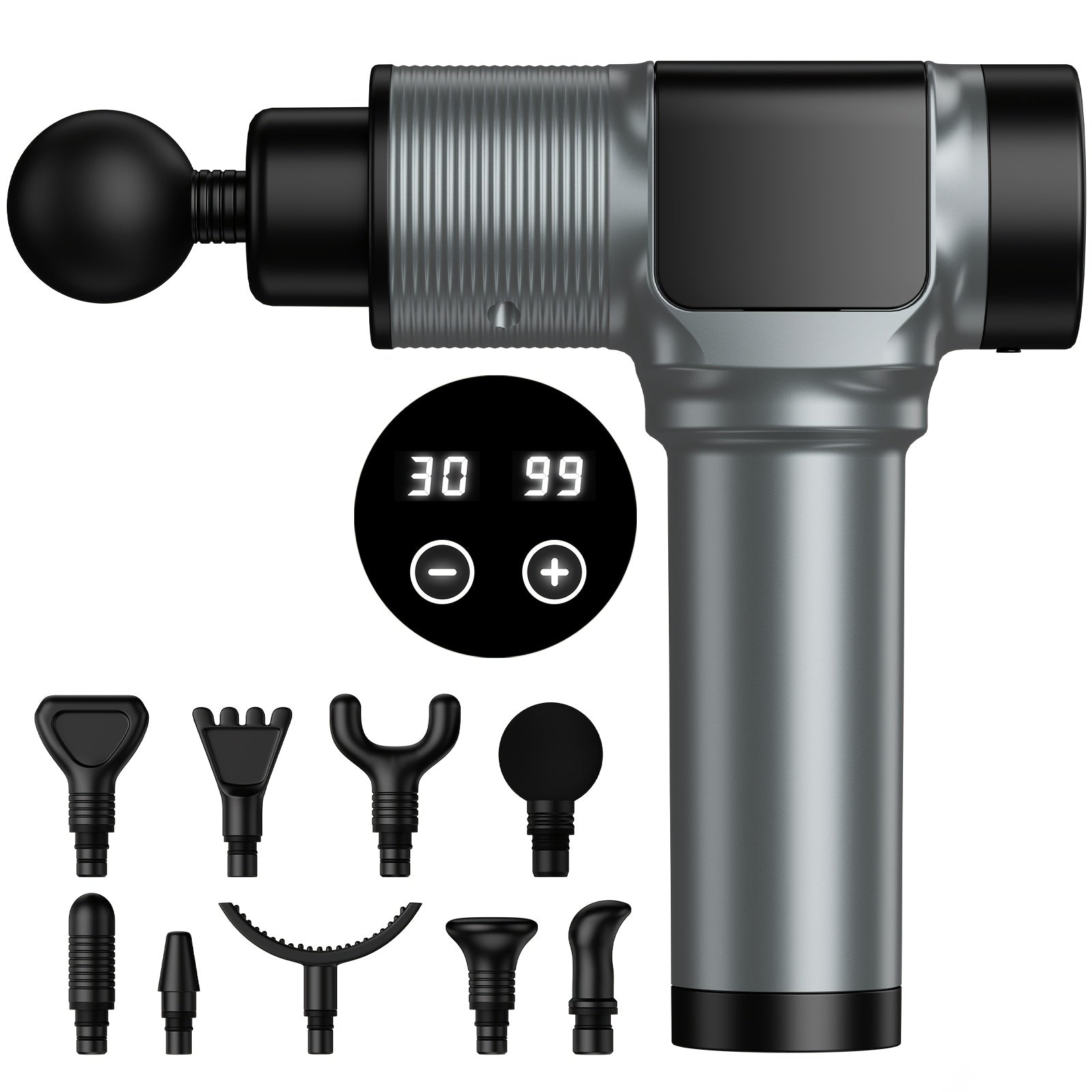 Massage Gun, Deep Tissue Impact Massager, Handheld Electric Back Massager, 30 Massage Speeds, 9 Accessories. Valentine'S Day Gifts For Boyfriend And Girlfriend