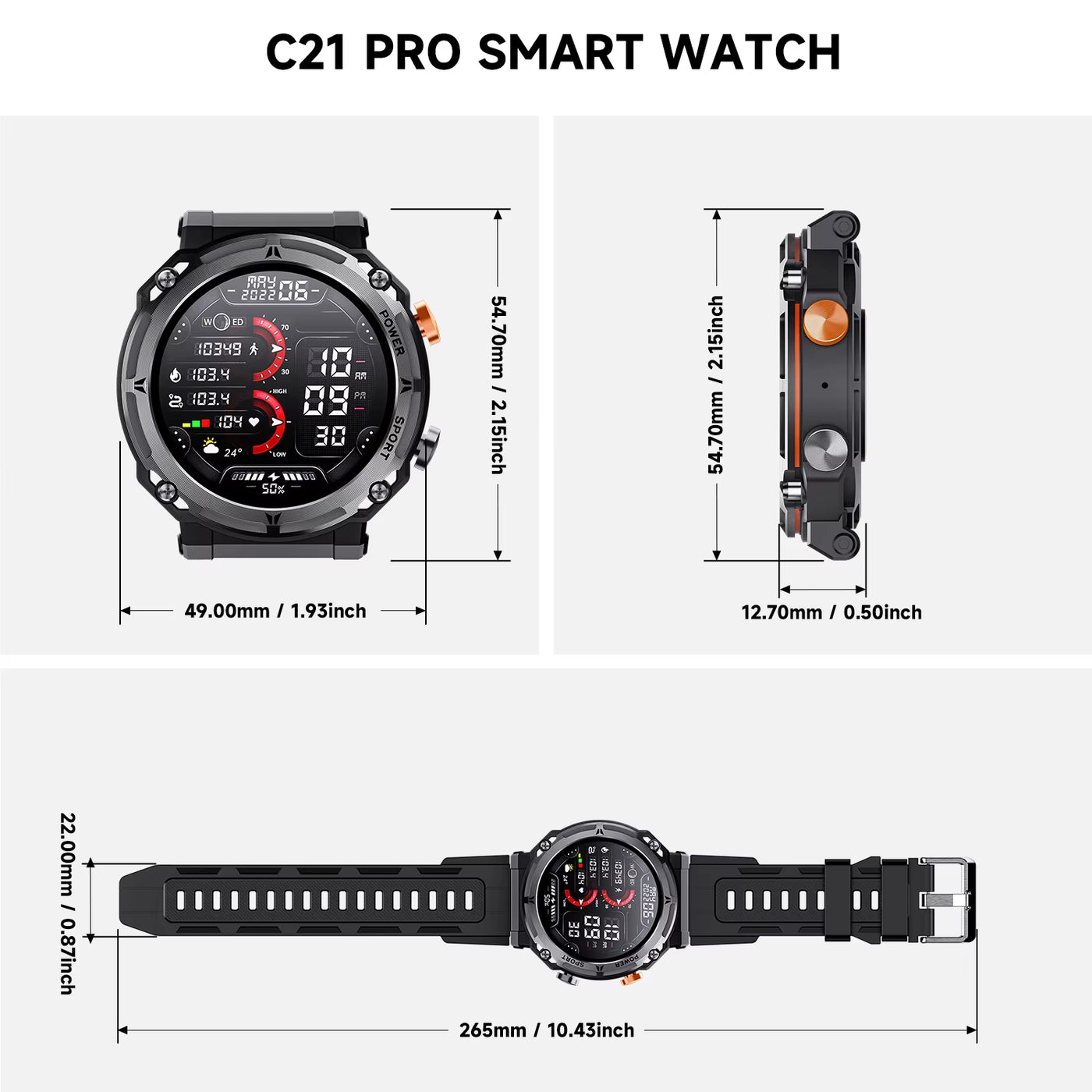 Smart Fitness Watch – Waterproof & Sleep Monitor
