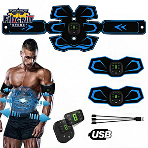 Electric EMS Abdominal Muscle Stimulator Belt – Rechargeable Fitness Massager