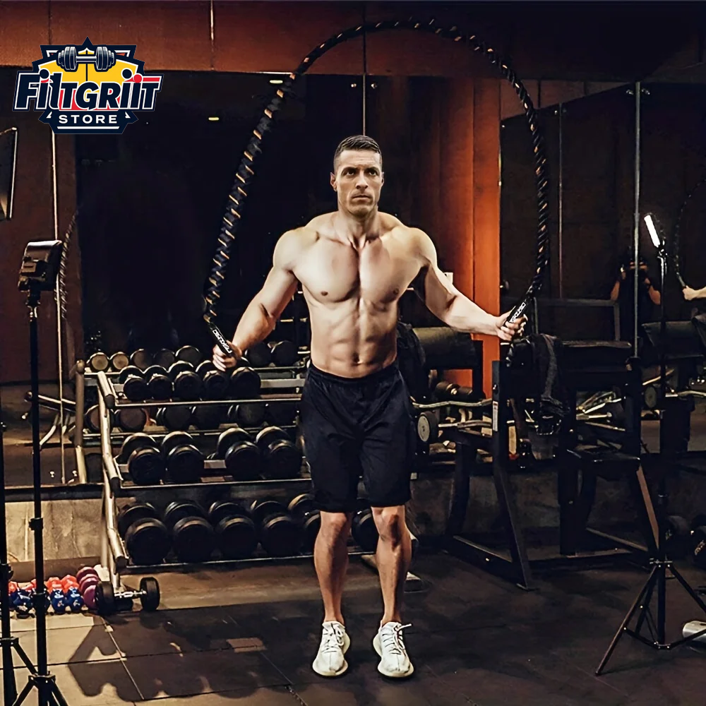 25mm Heavy Weighted Jump Rope – 10ft Battle Skipping Rope for Strength & Cardio Fitness