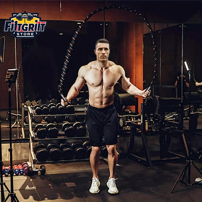 25mm Heavy Weighted Jump Rope – 10ft Battle Skipping Rope for Strength & Cardio Fitness