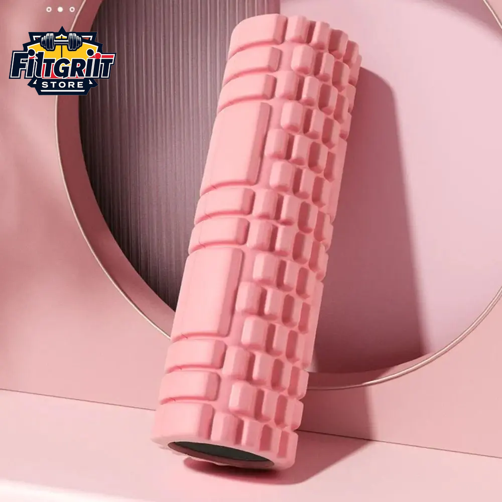 High-Density EVA Foam Yoga Roller – Pilates & Gym Massage Tool (Pink)