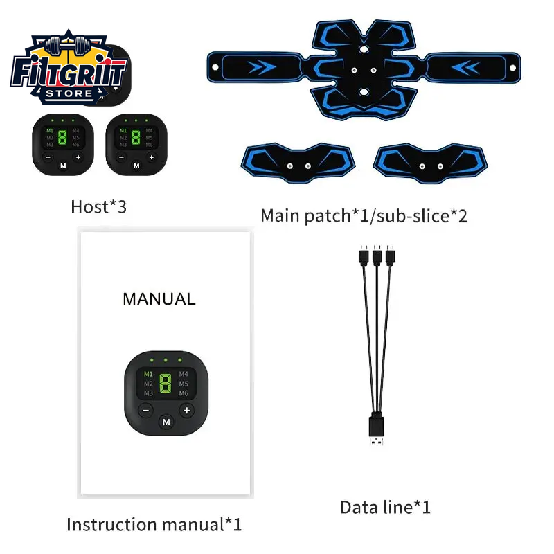 Electric EMS Abdominal Muscle Stimulator Belt – Rechargeable Fitness Massager
