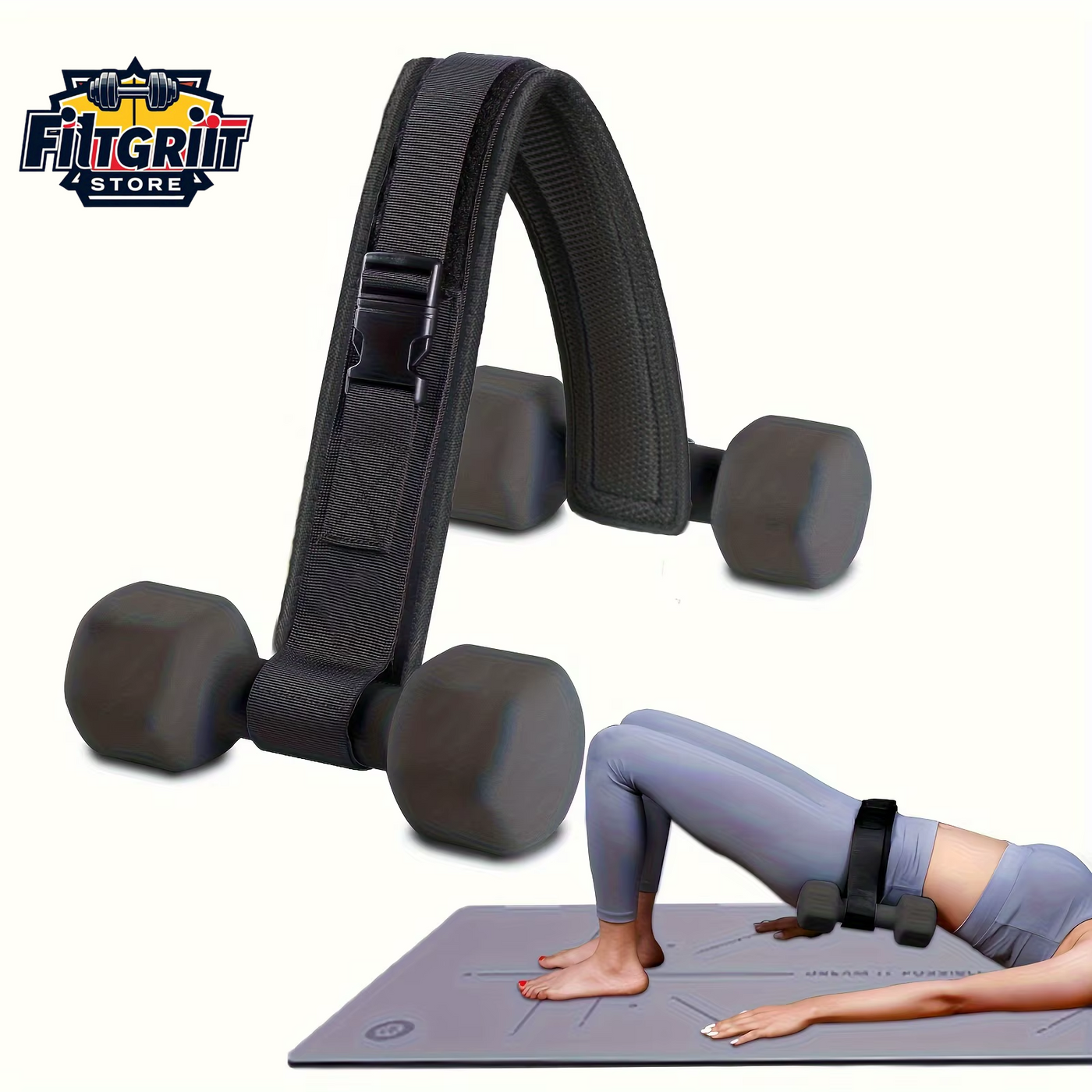 Pro-Grade Hip Thrust Belt – Strengthen Glutes & Core with Dumbbells, Ideal for Strength Training, Pilates & Home Workouts