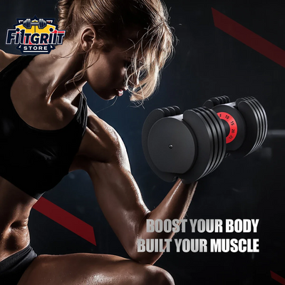 Adjustable Dumbbell Set – 24kg / 25lb / 55lb Weight Options for Strength Training at Home or Gym