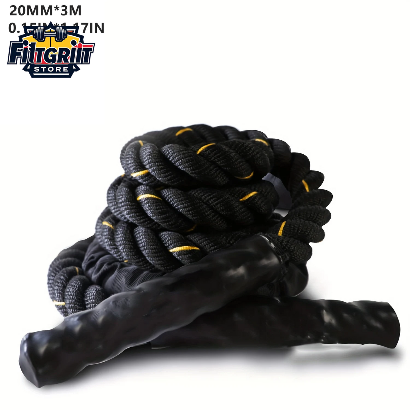 25mm Heavy Weighted Jump Rope – 10ft Battle Skipping Rope for Strength & Cardio Fitness