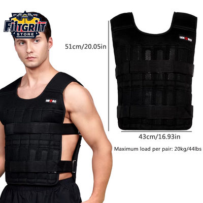 20KG Adjustable Weight Training Vest – Empty Fitness Running Suit for Strength & Endurance Training