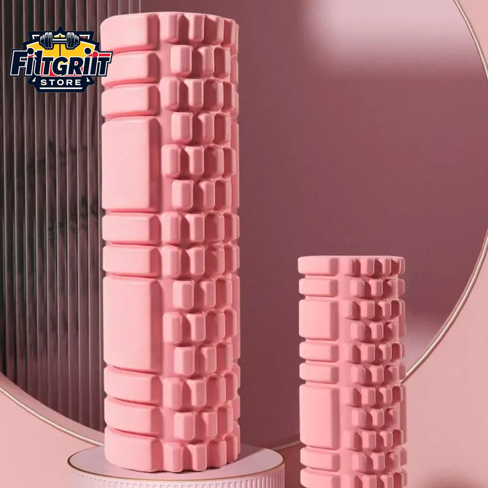 High-Density EVA Foam Yoga Roller – Pilates & Gym Massage Tool (Pink)