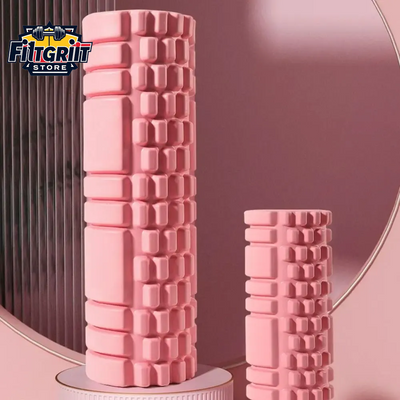 High-Density EVA Foam Yoga Roller – Pilates & Gym Massage Tool (Pink)