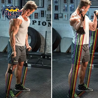 11-Piece TPE Resistance Bands Set with Accessories – Door Anchor, Handles & Ankle Straps