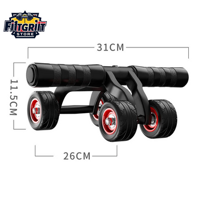 4-Wheel Ab Roller for Core Training – Home Abdominal Muscle Trainer with Stability & Grip for Full Body Workout