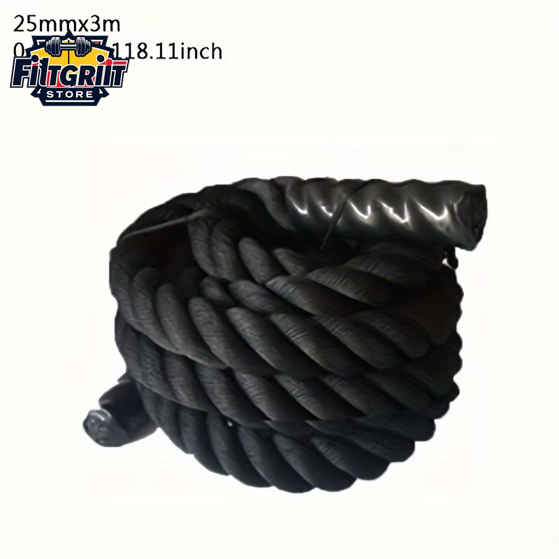 25mm Heavy Weighted Jump Rope – 10ft Battle Skipping Rope for Strength & Cardio Fitness