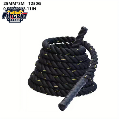 25mm Heavy Weighted Jump Rope – 10ft Battle Skipping Rope for Strength & Cardio Fitness