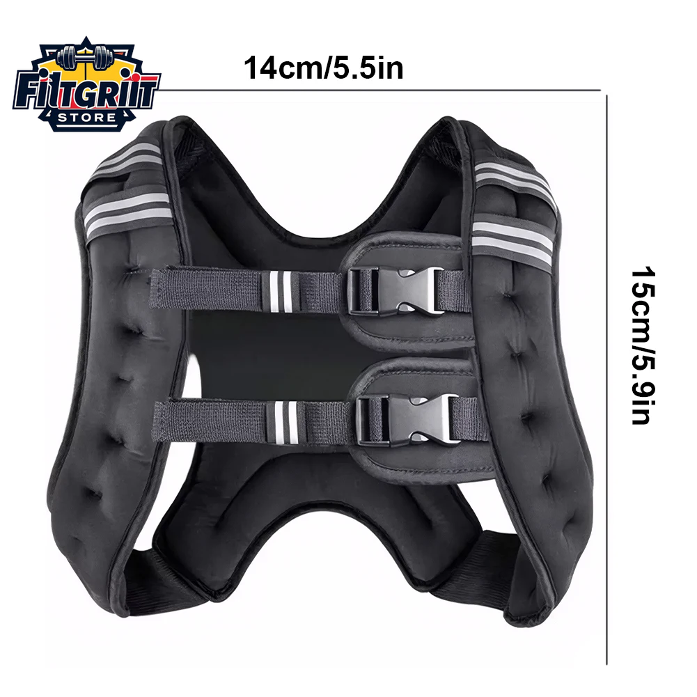 5KG Weighted Vest for Home Workouts – Adjustable Fitness Vest with Reflective Stripes & Double Buckle Straps