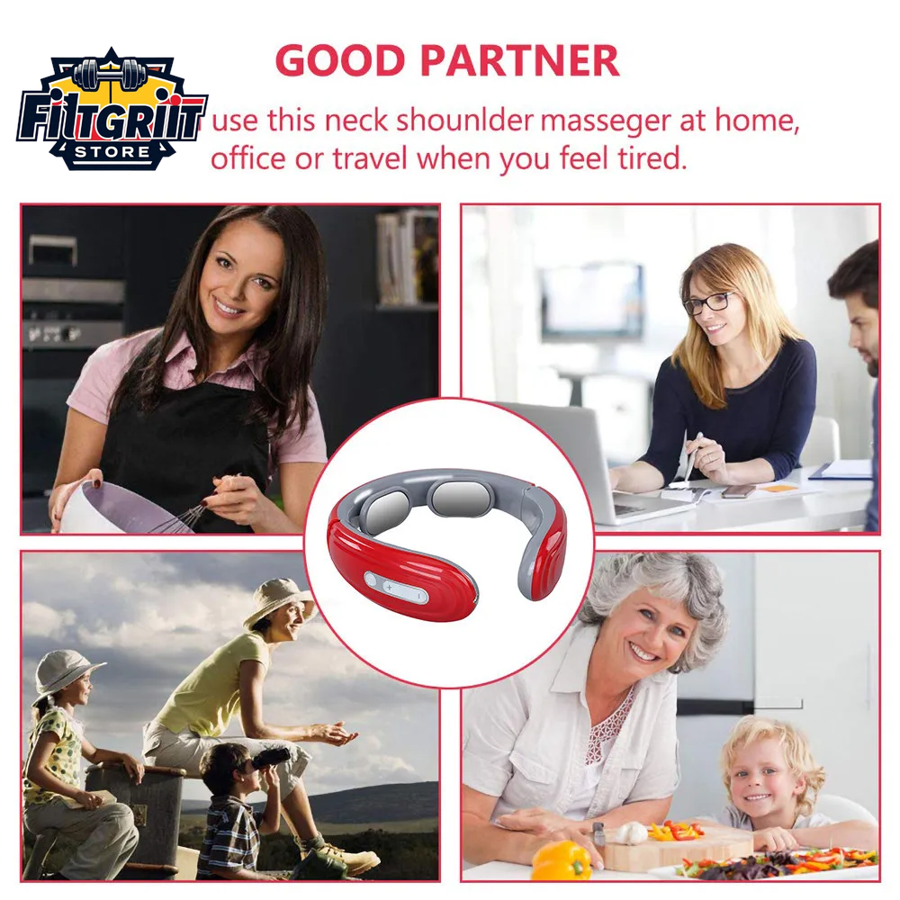 6-Mode Electric EMS Neck Massager with Infrared Heat