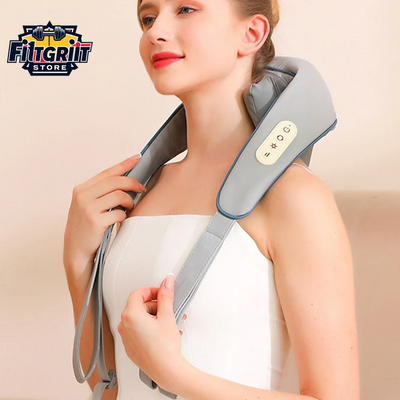 Gray Multi-Style Heated Neck & Shoulder Massager Pillow