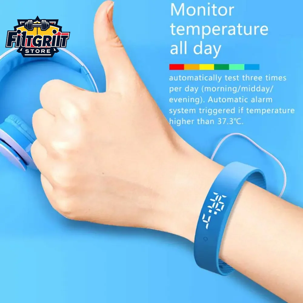 LED Digital Smart Bracelet – Waterproof with Body Temperature Monitor