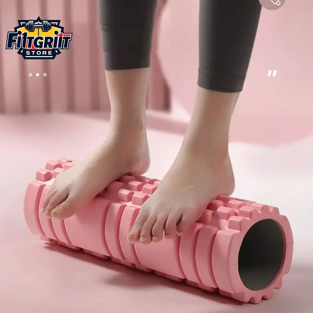 High-Density EVA Foam Yoga Roller – Pilates & Gym Massage Tool (Pink)