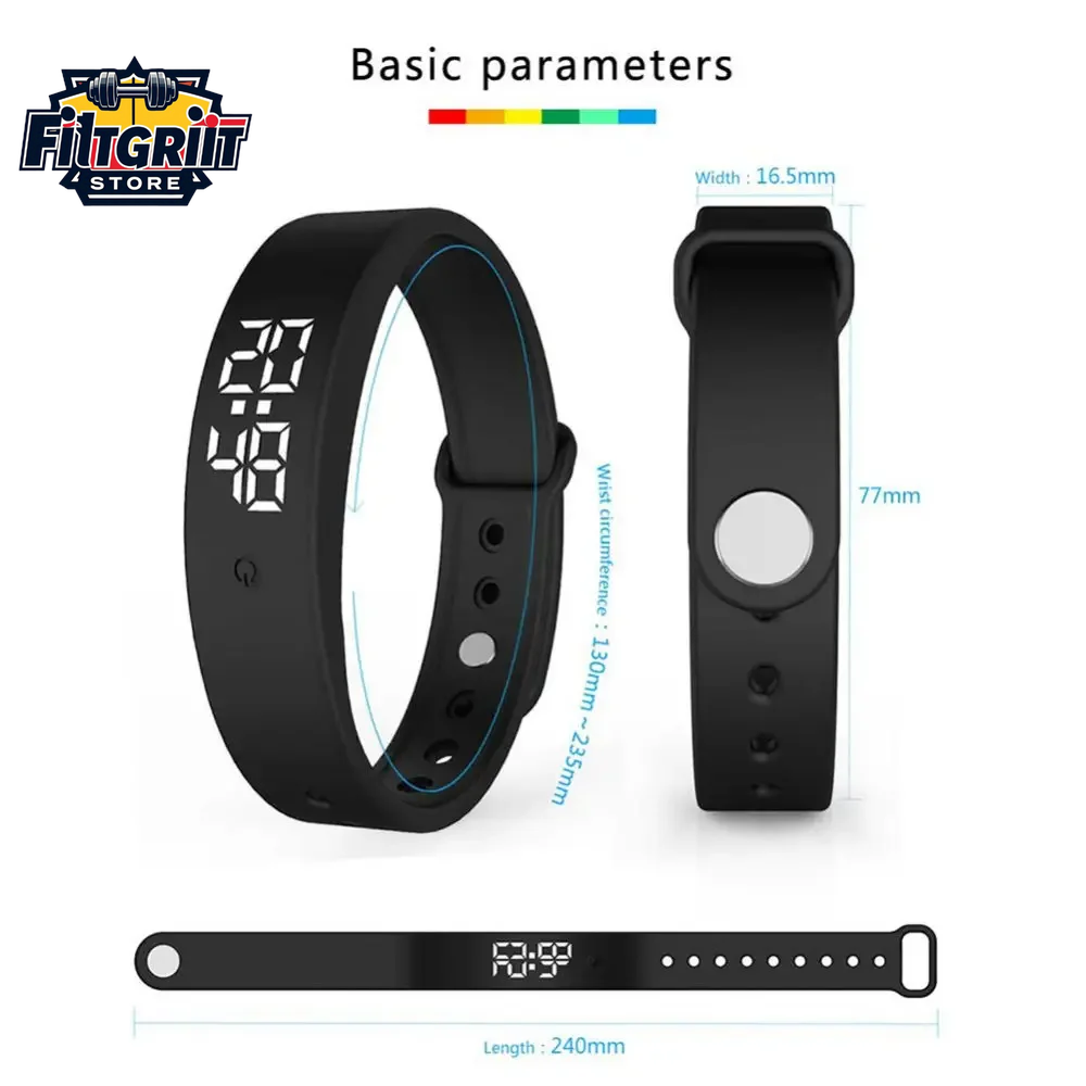 LED Digital Smart Bracelet – Waterproof with Body Temperature Monitor