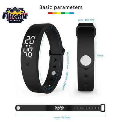 LED Digital Smart Bracelet – Waterproof with Body Temperature Monitor