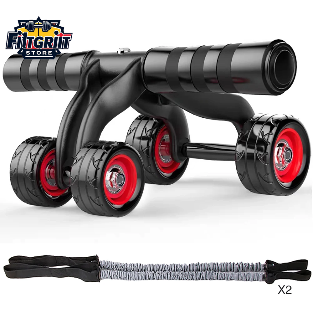 4-Wheel Ab Roller for Core Training – Home Abdominal Muscle Trainer with Stability & Grip for Full Body Workout