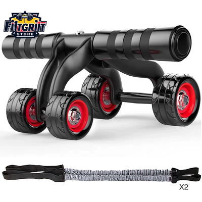 4-Wheel Ab Roller for Core Training – Home Abdominal Muscle Trainer with Stability & Grip for Full Body Workout