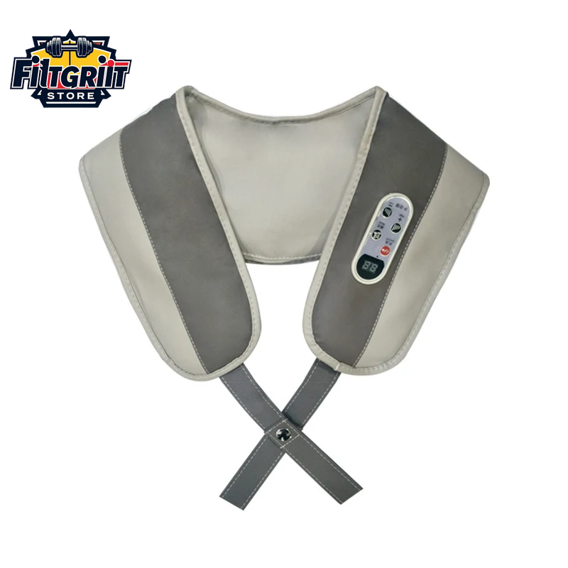 Gray Multi-Style Heated Neck & Shoulder Massager Pillow