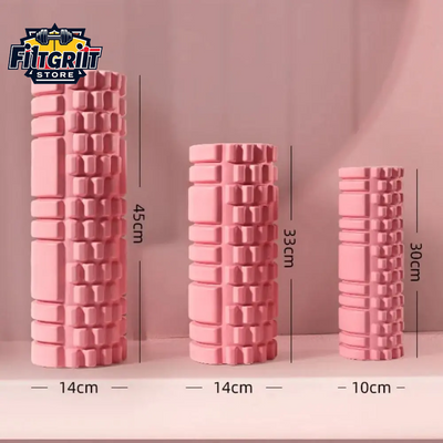 High-Density EVA Foam Yoga Roller – Pilates & Gym Massage Tool (Pink)