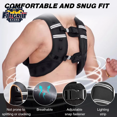 5KG Weighted Vest for Home Workouts – Adjustable Fitness Vest with Reflective Stripes & Double Buckle Straps